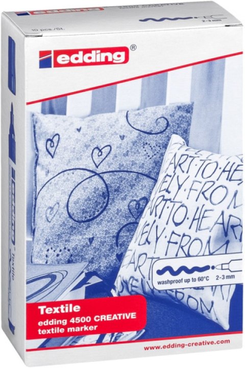 Marker tekstylny e-4500 EDDING, 2-3 mm, 10 szt., mix kolorów