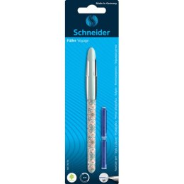 Pióro wieczne SCHNEIDER Voyage M + 2 naboje, blister, mix kolorów