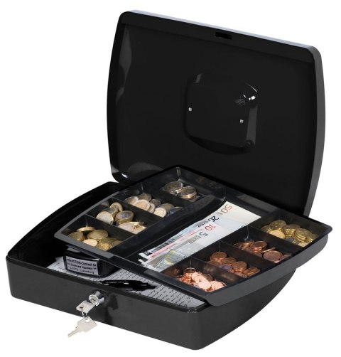 Kasetka na pieniądze Q-CONNECT, ekstra duża, 330x235x90mm, czarna