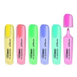 Zakreślacz KEYROAD, pastel, 6 szt., pudełko, mix kolorów