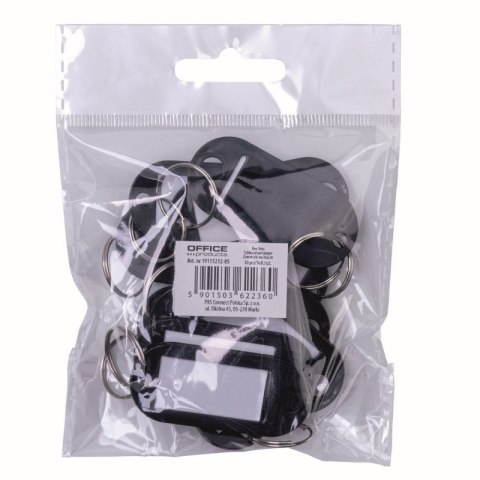 Zawieszki do kluczy OFFICE PRODUCTS, 50x20mm, 10szt., czarne OFFICE PRODUCTS