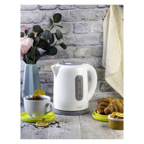 Czajnik elektryczny ADLER AD 1234, 1,7L, tworzywo, biało-szary