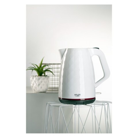 Czajnik elektryczny ADLER AD 1277, 1,7L, tworzywo, biały