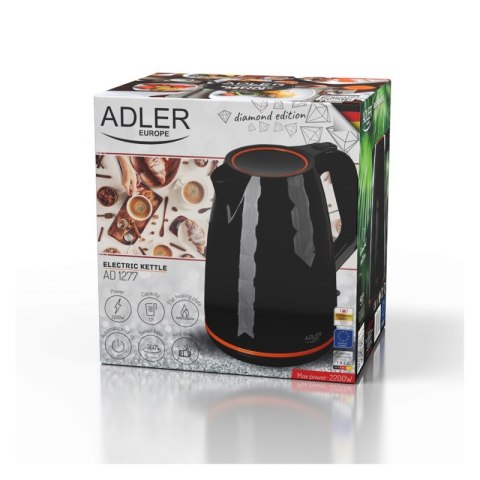 Czajnik elektryczny ADLER AD 1277, 1,7L, tworzywo, czarny
