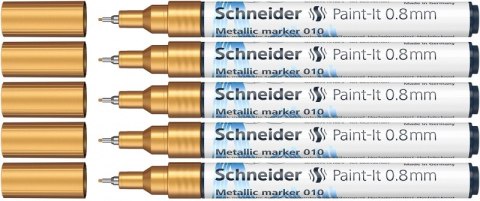 Marker metaliczny SCHNEIDER Paint-It 010, 0,8 mm, złoty metalik