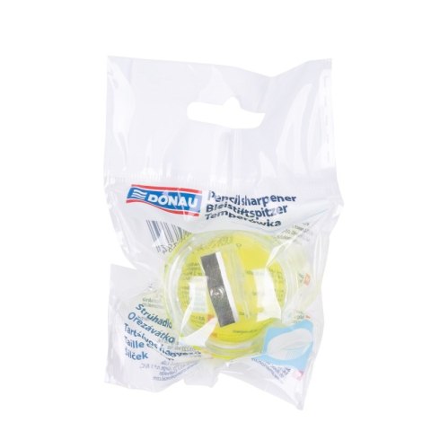 Temperówka DONAU, plastikowa, pojedyncza, mała okrągła, mix kolorów