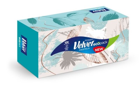 Chusteczki kosmetyczne celulozowe VELVET Harmony, 3-warstwowe, 120 listków, biały