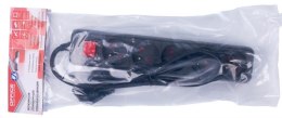 Przedłużacz OFFICE PRODUCTS, 5 gniazd, 1,5m, z uziemieniem i wyłącznikiem, czarny