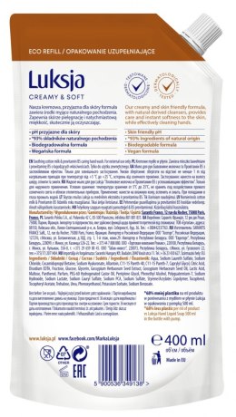 Kremowe mydło w płynie LUKSJA, bawełna, zapas 400ml