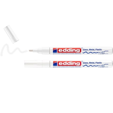 Marker olejowy połyskujący e-751 EDDING, 1-2mm, 2 szt., blister, biały