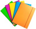 Teczka z gumką OFFICE PRODUCTS Fluo, karton/lakier, A4, 300gsm, 3-skrz., mix kolorów