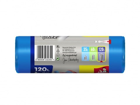 Worki Easy-Pack JAN NIEZBĘDNY, 120l, 15szt., niebieskie