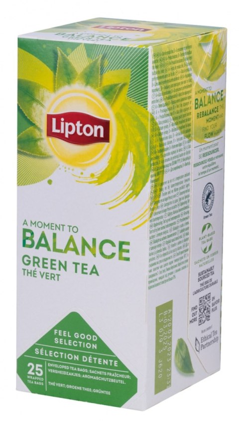 Herbata LIPTON Feel Good Selection, Balance, zielona, 25 kopert