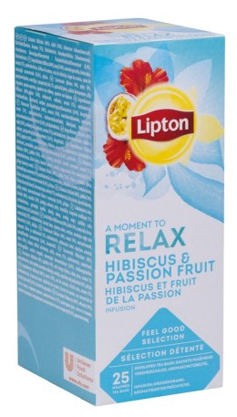 Herbata LIPTON Relax, hibiskus marakuja, 25 torebek