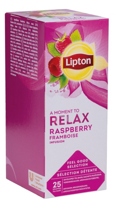 Herbata LIPTON Feel Good Selection, Relax, malina, 25 kopert