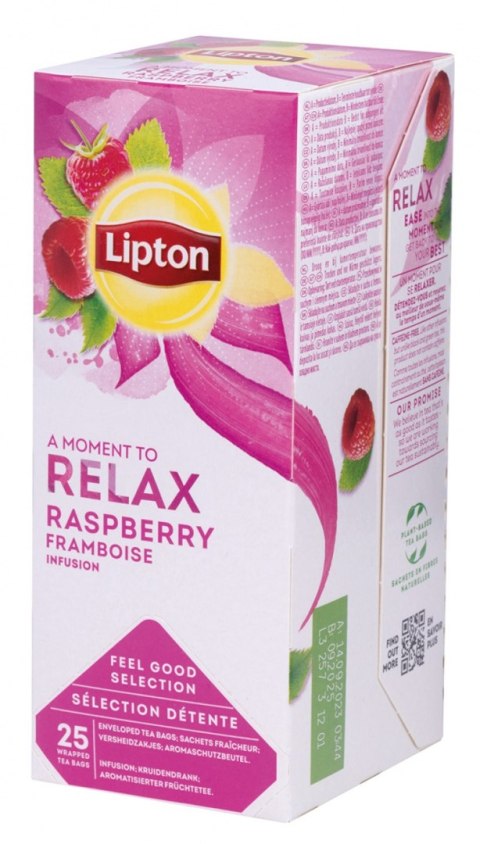 Herbata LIPTON Feel Good Selection, Relax, malina, 25 kopert