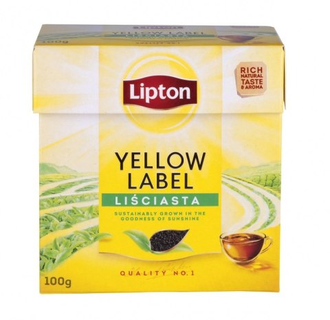 Herbata LIPTON czarna, Yellow Label, liściasta, 100g