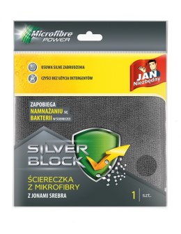Ściereczka z mikrofibry JAN NIEZBĘDNY, silver block, 1 szt., szara