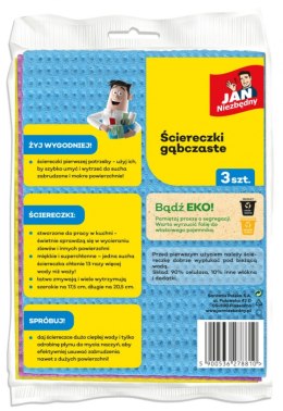 Ściereczki gąbczaste JAN NIEZBĘDNY, 3 szt., mix