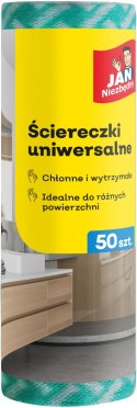 Ściereczki na rolce JAN NIEZBĘDNY, 50 szt., zielono-białe