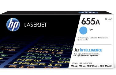 Toner HP 655A CF451A cyan color laser jet enterprise M653/ M681/ M652/ 10,5tys stron