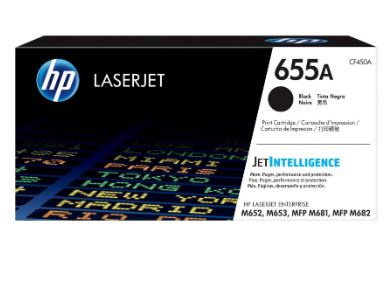 Toner HP 655A CF450A black color laser jet enterprise M653/ M681/ M652/ 12,5tys stron
