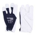 Rękawice robocze DONAU SAFETY DS-TECHGOAT, skóra kozia, ściągacz, rozm. 10/XL, biało-granatowe