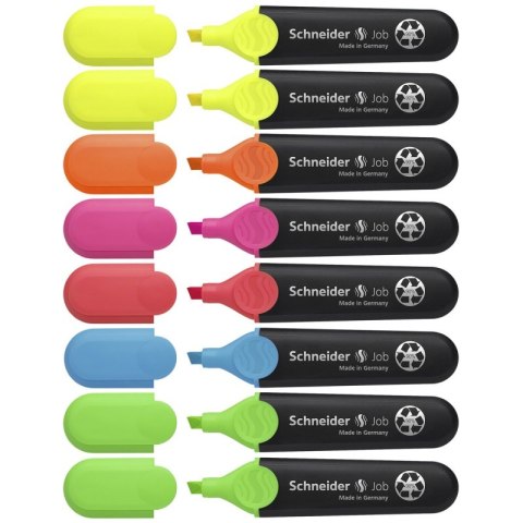 Zestaw zakreślaczy SCHNEIDER Job, 1-5 mm, 8 szt., miks kolorów
