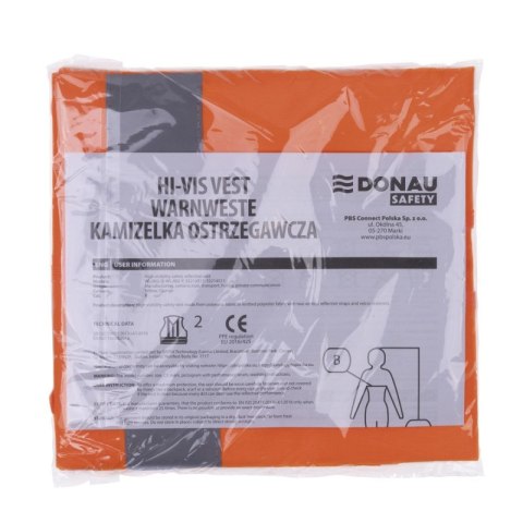 Kamizelka ostrzegawcza DONAU SAFETY, rozm. L, pomarańczowa