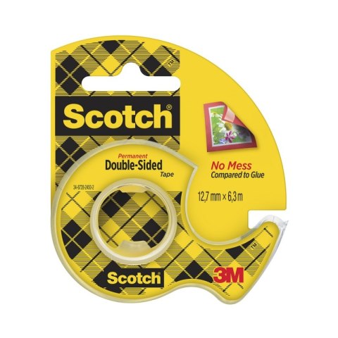 Taśma biurowa, dwustronna SCOTCH® (136D), z dyspenserem, 12,7mm, 6,3m
