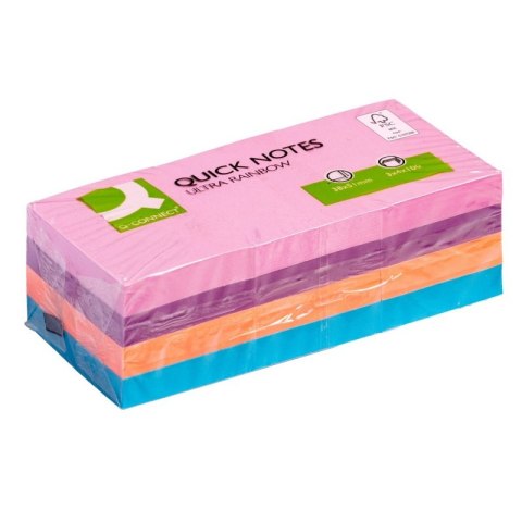 Bloczek samoprzylepny Q-CONNECT Rainbow, 38x51mm, 3x4x100 kart., mix kolorów