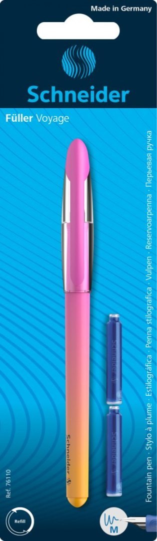Pióro wieczne SCHNEIDER Voyage M + 2 naboje, blister, mix kolorów