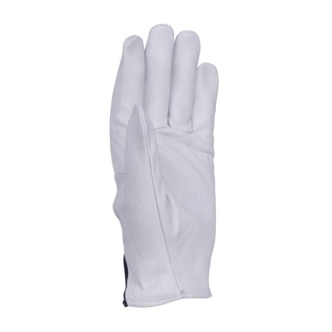 Rękawice robocze DONAU SAFETY DS-TECHGOAT, skóra kozia, ściągacz, rozm. 9/L, biało-granatowe