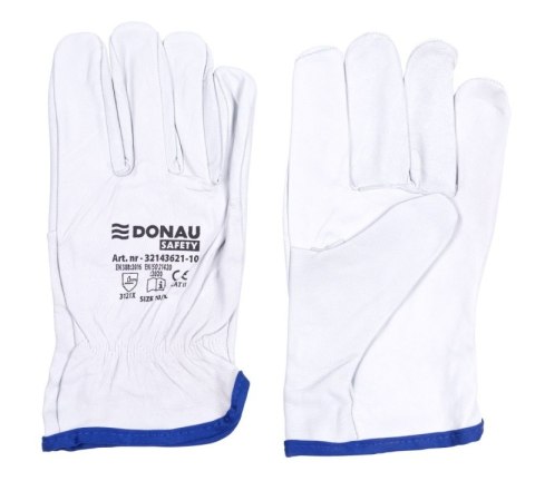 Rękawice robocze DONAU SAFETY DS-DRIVGOAT, driver, skóra kozia, rozm. 10/XL, białe
