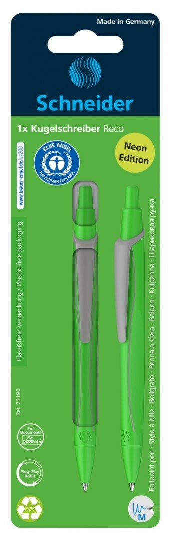 Długopis automatyczny SCHNEIDER Reco, M, blister, mix kolorów neonowych