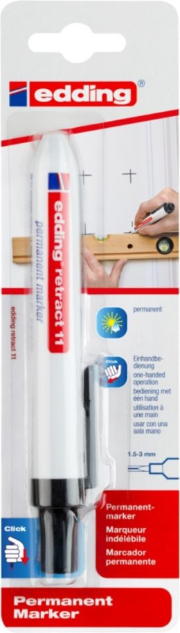 Marker permanentny automatyczny e-11 EDDING, 1,5-3mm, blister, czarny