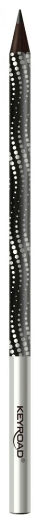 Ołówek KEYROAD Metallic, okrągły, czarne drewno, 12 szt., holograficzne wzory