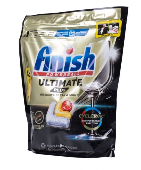 Tabletki do zmywarki FINISH Ultimate Plus, 45 szt., lemon
