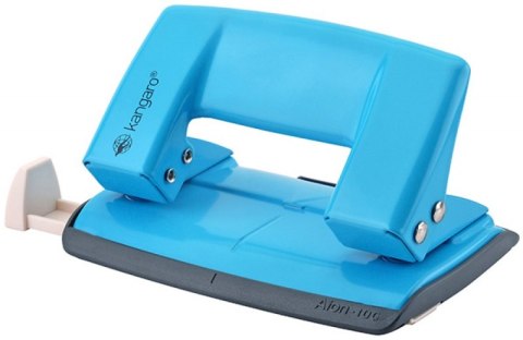 Dziurkacz KANGARO Aion-10G/S, dziurkuje do 10 kartek, metalowy, w pudełku PP, turkusowy