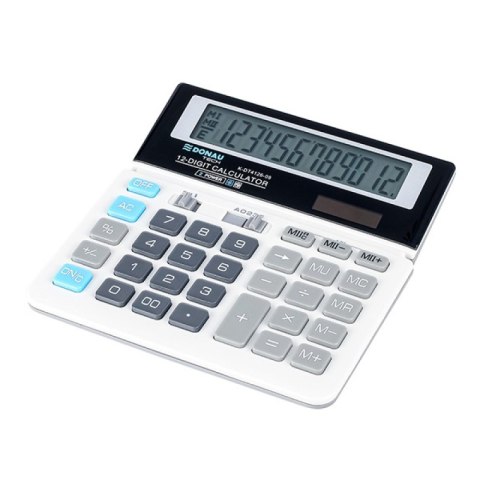 Kalkulator biurowy DONAU TECH, CI-SDC868L, 12-cyfr. wyświetlacz, wym. 155x152x28 mm, biały