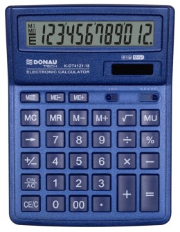 Kalkulator biurowy DONAU TECH, CI-SDC444XRNVE, 12-cyfr. wyświetlacz, wym. 190x143x40 mm, granatowy