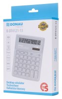 Kalkulator biurowy DONAU TECH, 12-cyfr. wyświetlacz, wym. 190x143x40 mm, jasny szary