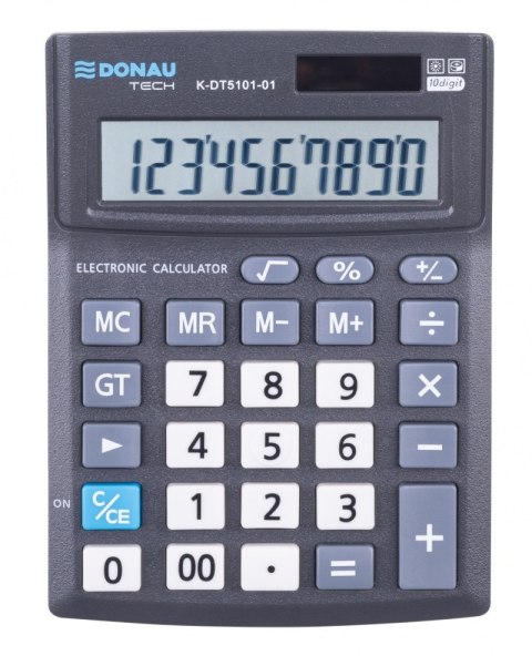 Kalkulator biurowy DONAU TECH OFFICE, CI-CMB1001BK, 10-cyfr. wyświetlacz, wym. 137x101x30mm, czarny