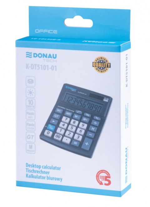 Kalkulator biurowy DONAU TECH OFFICE, CI-CMB1001BK, 10-cyfr. wyświetlacz, wym. 137x101x30mm, czarny
