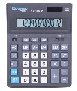 Kalkulator biurowy DONAU TECH OFFICE, CI-CDB1201BK, 12-cyfr. wyświetlacz, wym. 201x155x35mm, czarny