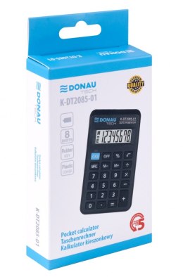 Kalkulator kieszonkowy DONAU TECH, CI-LC310NR, 8-cyfr. wyświetlacz, wym. 114x69x19 mm, czarny