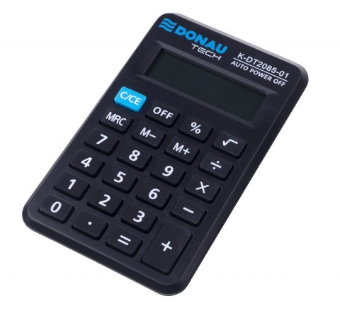 Kalkulator kieszonkowy DONAU TECH, CI-LC310NR, 8-cyfr. wyświetlacz, wym. 114x69x19 mm, czarny