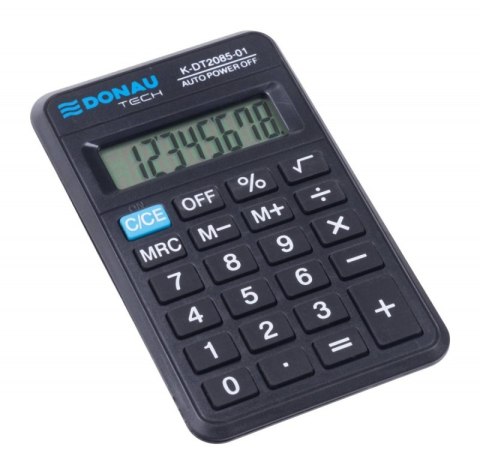 Kalkulator kieszonkowy DONAU TECH, CI-LC310NR, 8-cyfr. wyświetlacz, wym. 114x69x19 mm, czarny