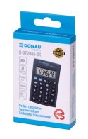 Kalkulator kieszonkowy DONAU TECH, 8-cyfr. wyświetlacz, wym. 85x56x9 mm, czarny