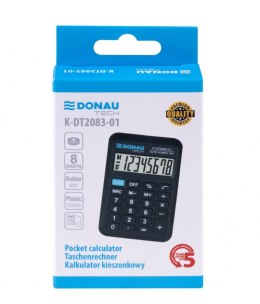 Kalkulator kieszonkowy DONAU TECH, CI-LC110NR, 8-cyfr. wyświetlacz, wym. 89x58x11 mm, czarny